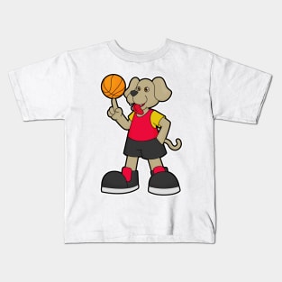 Dog as Basketball player with Basketball Kids T-Shirt